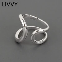 livvy silver color and gold color irregular double line open ring female trend sweet sexy elegant handmade hip hop fashion ring