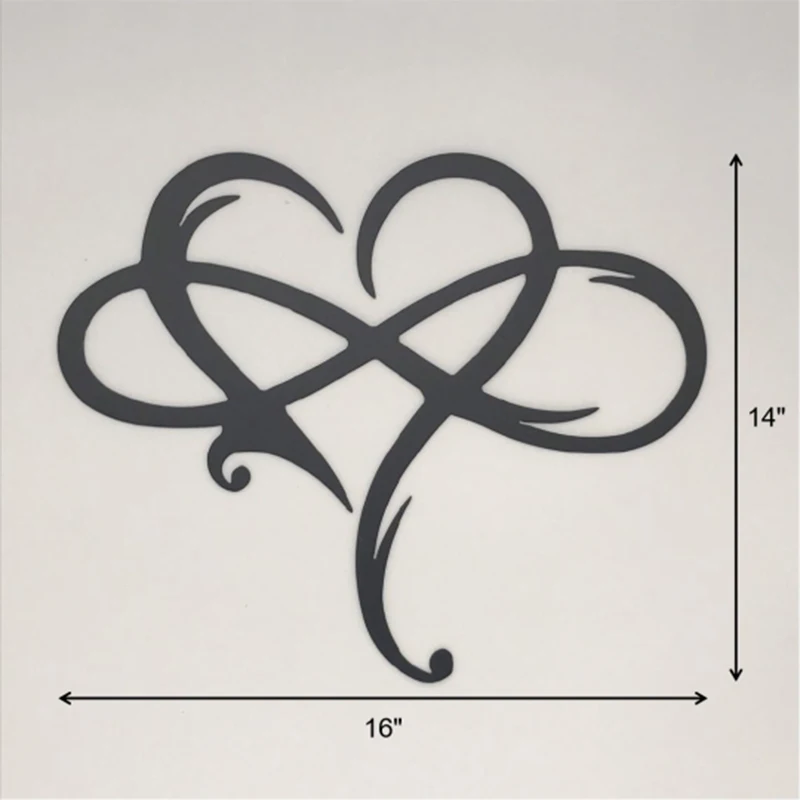 

Infinity Heart Steel Wall Decor Metal Wall Art Love Wall Sign for Home Wedding Decor CANQ889