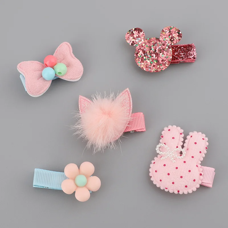 Cute Kids Hair Clips for Children Girls Pins Barrettes Bow Heart Star Flower Baby Hairpin Accessories Claw 5/6pcs | Красота и