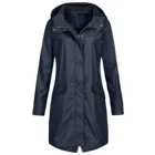 Женская непродуваемая куртка на молнии, однотонная непромокаемая длинная куртка большого размера в стиле Харадзюку, 2021