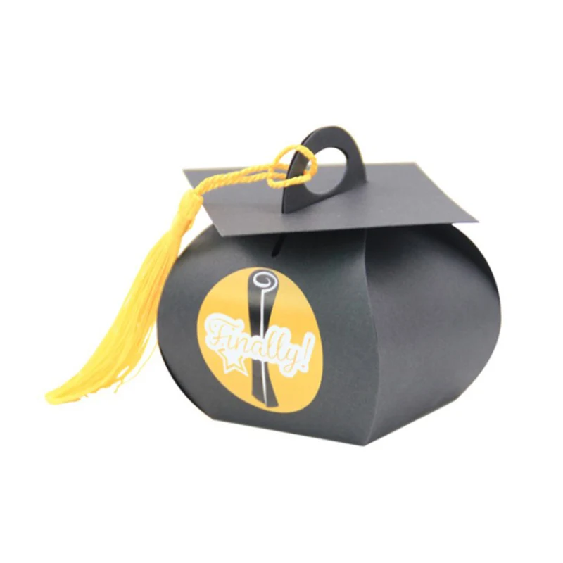 24 шт черная шляпа Стиль празднование выпускного вечерние конфеты упаковка в