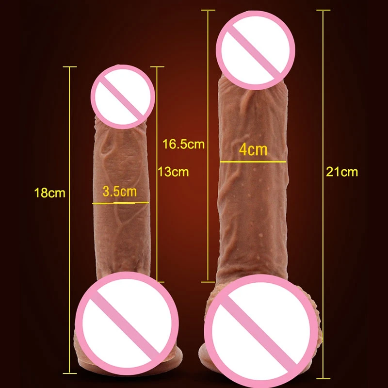 Реалистичный мягкий большой фаллоимитатор на присоске реалистичный пенис