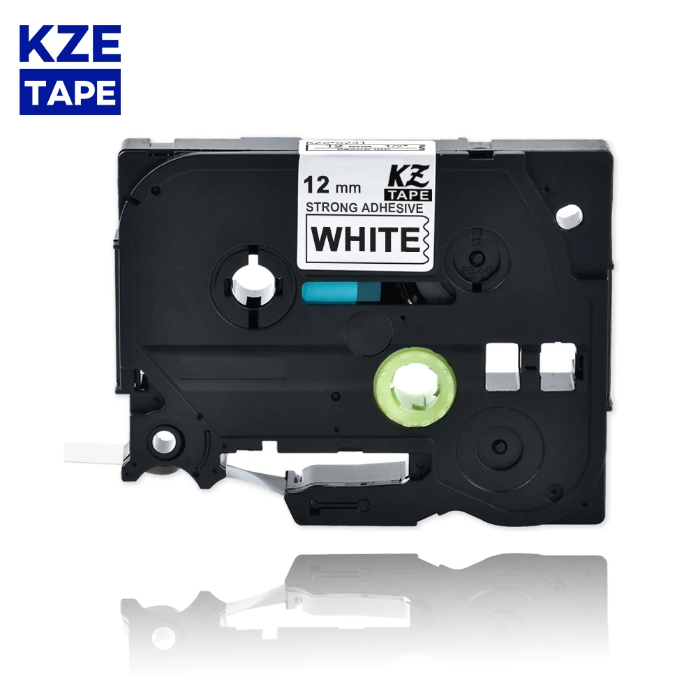 

12mm TzeS231 Black on White Laminated Label Tape strong adhesive label tapes Tze-S231 Tze S231 tze s231 tze-s231 for P-touch PT