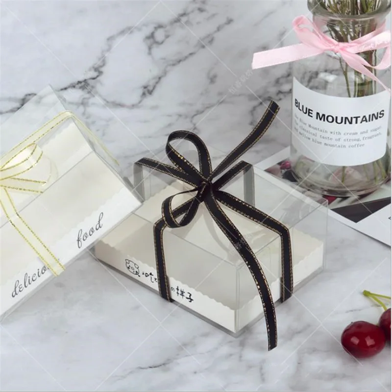 11x8x5 см ПВХ прозрачная коробка для торта Пудинг Желе Упаковочная мороженое мусс с