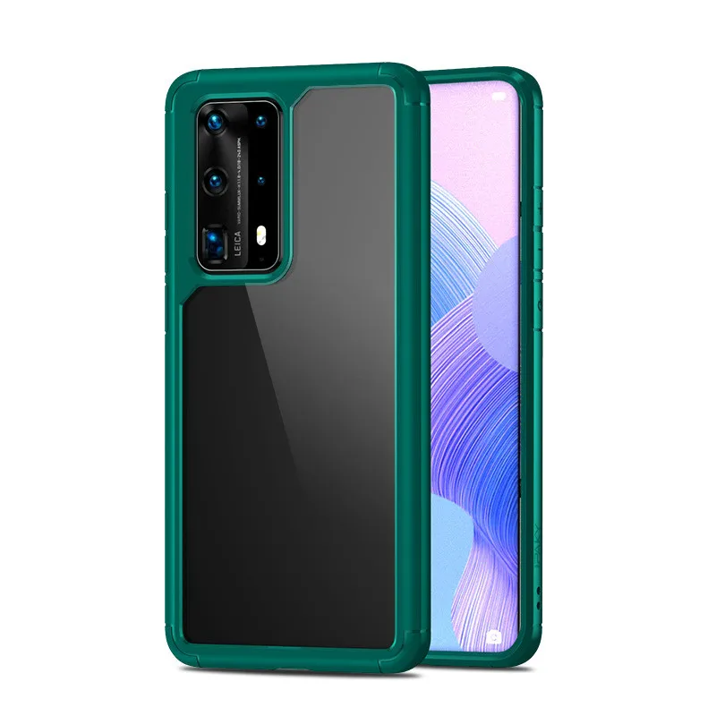 

TPU+PC Phone Case for Huawei P40 Mobile Phone Cover Transparent Anti-fall Shell for Huawei P40 pro Case Protective Air Cushion