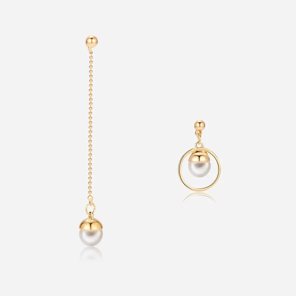 2019 Asymmetric Korean Style Popular Design Long Earrings Hollow Circle Metal Ball boucles d'oreilles Pendantes Accessories | Украшения