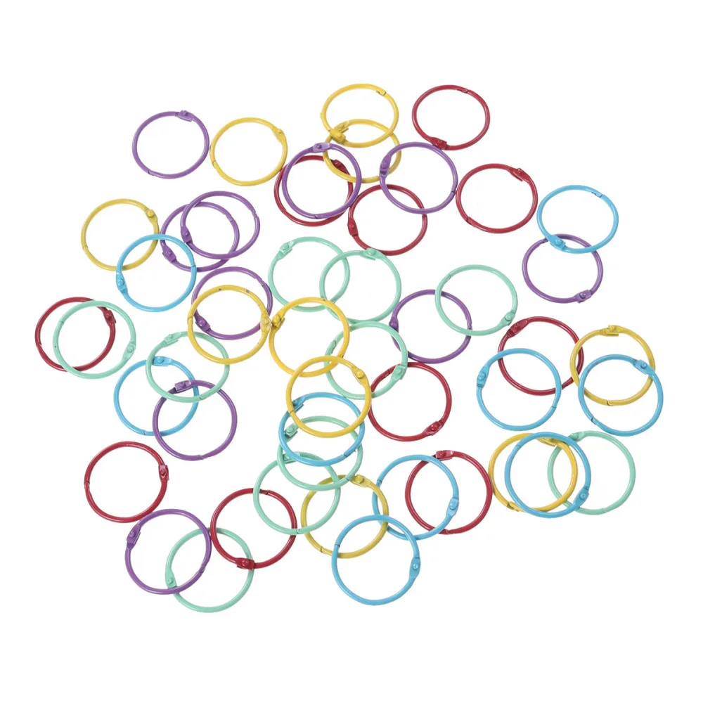 

50Pcs Metal Book Rings Loose Leaf Binder Book Binder Hoops Office Binding Supplies
