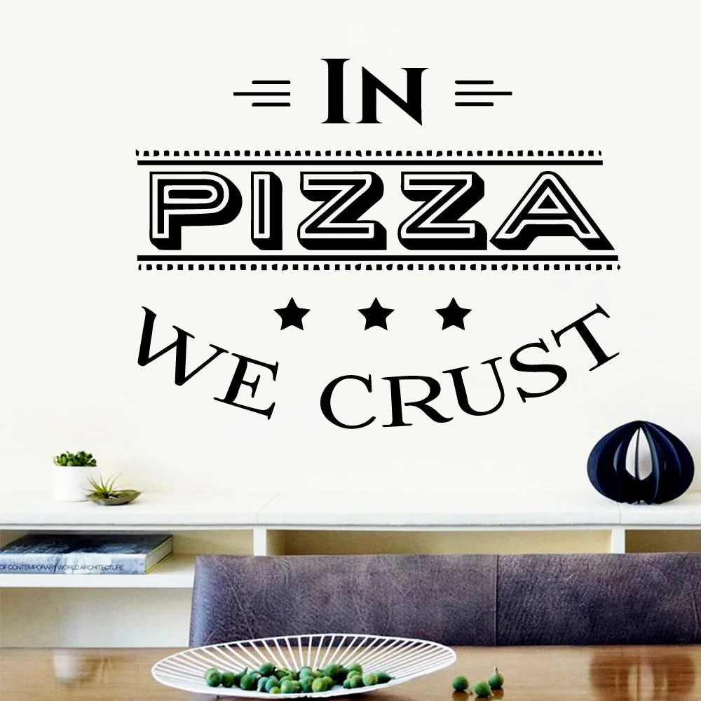 Наклейки на обои с изображением пиццы домашний декор в скандинавском стиле