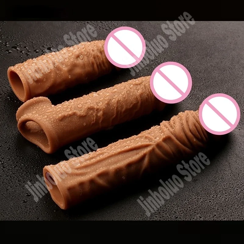 Реалистичные удлинители для пениса насадки страпонов интимные игрушки мужчин