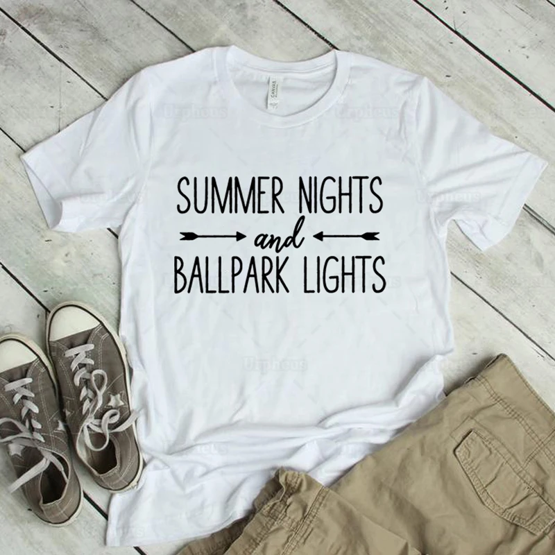 Летняя рубашка с подсветкой ночи и бального парка футболка для бейсбола софтбола
