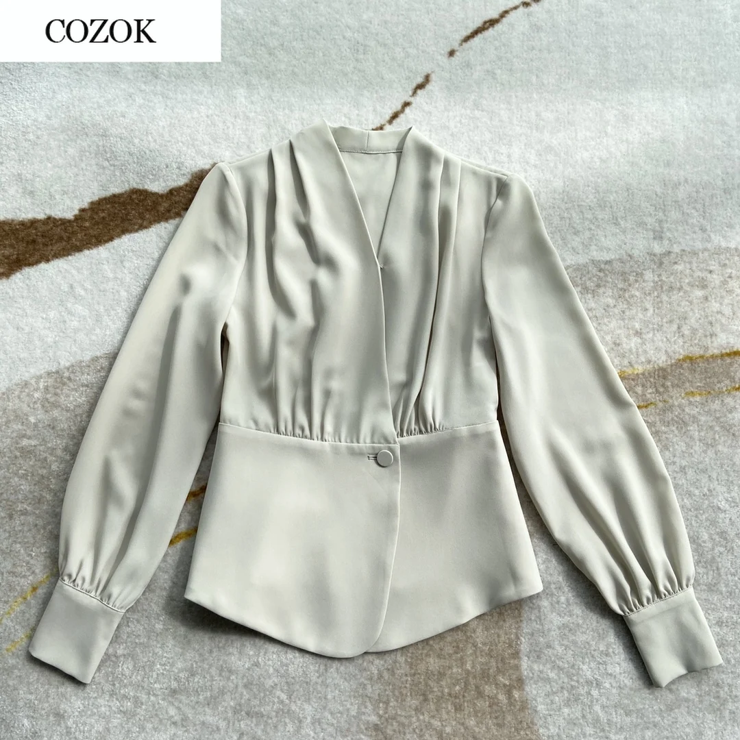

2021 new women fashion long-sleeved sexy laminated shirt