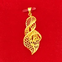 twisted leaf unique pattern pendant chain yellow gold filled womens girls pendant necklace gift