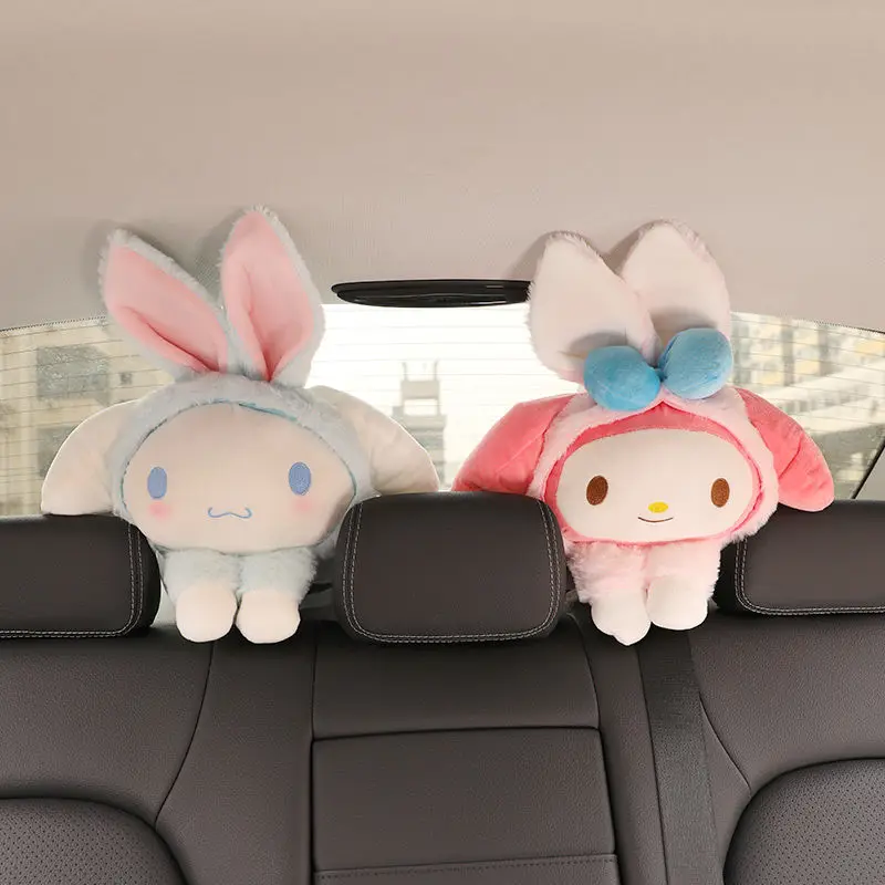 

Car Tissue Box Yugui Dog Car with Creative Hanging Chair Back Car Lovely Internet Celebrity Rabbit Car Box Set
