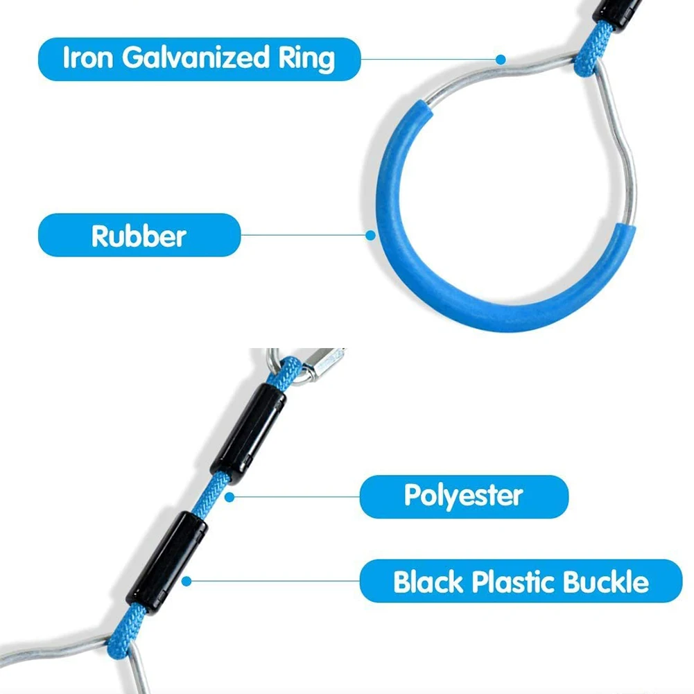 

Heavy Duty Trapeze Bar Pull Up Gym Rings For Child Colorful Backyard Outdoor Gymnastic Ring Ninja Obstacle Course Ninja Line Kit