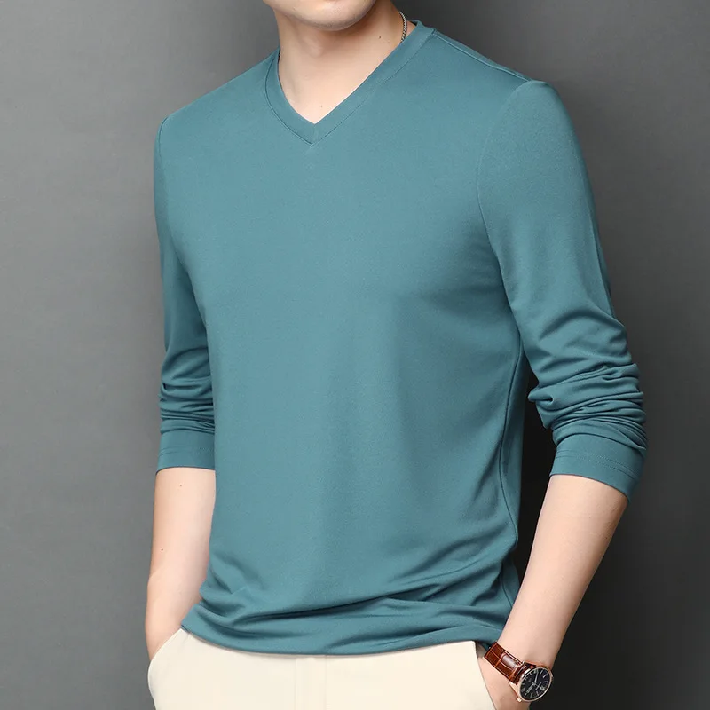 

Brand T Shirt Men Pure Color Casual Long Sleeve T-Shirt Men Clothes Spring Autumn New Top Quality Tee Shirt Homme