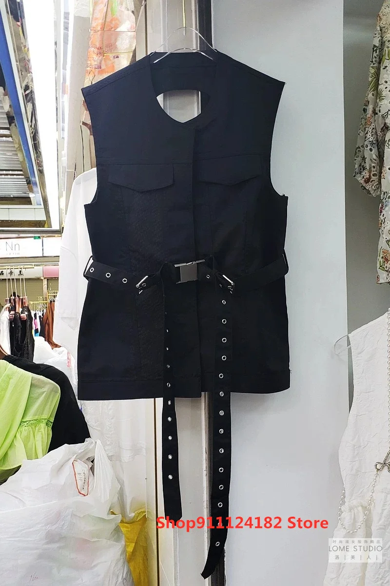 

European Station 2021 Spring and Autumn New European Goods Fashion Temperament Sexy Halter Elegant Lapel Tie Suit Waistcoat Girl