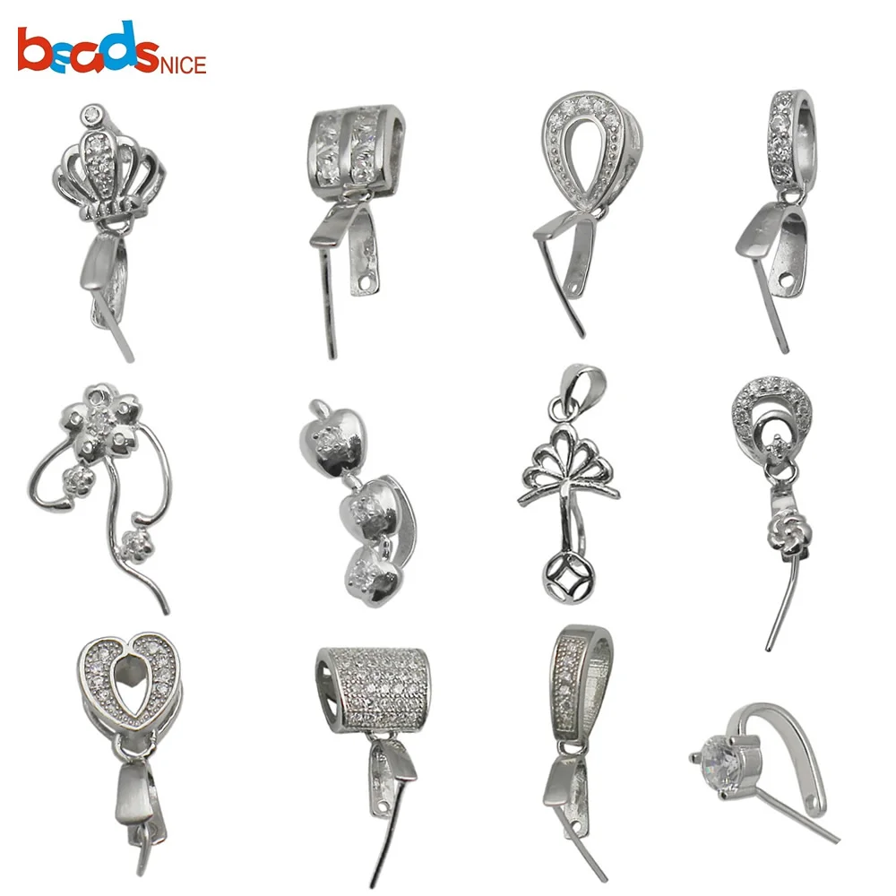 

Beadsnice 925 Sterling Silver Pinch Bails Pendant Bails Clasp for DIY Jewelry Making Pinch Bail Clasp ID34622