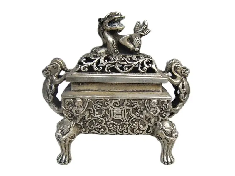 

Курильница из тибетского серебра, 6 дюймов