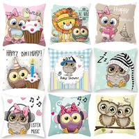 owl pillow case kids birthday gifts decoration home cartoon animal pillow cover bedding sofa car zipper cushion cover 4545cm