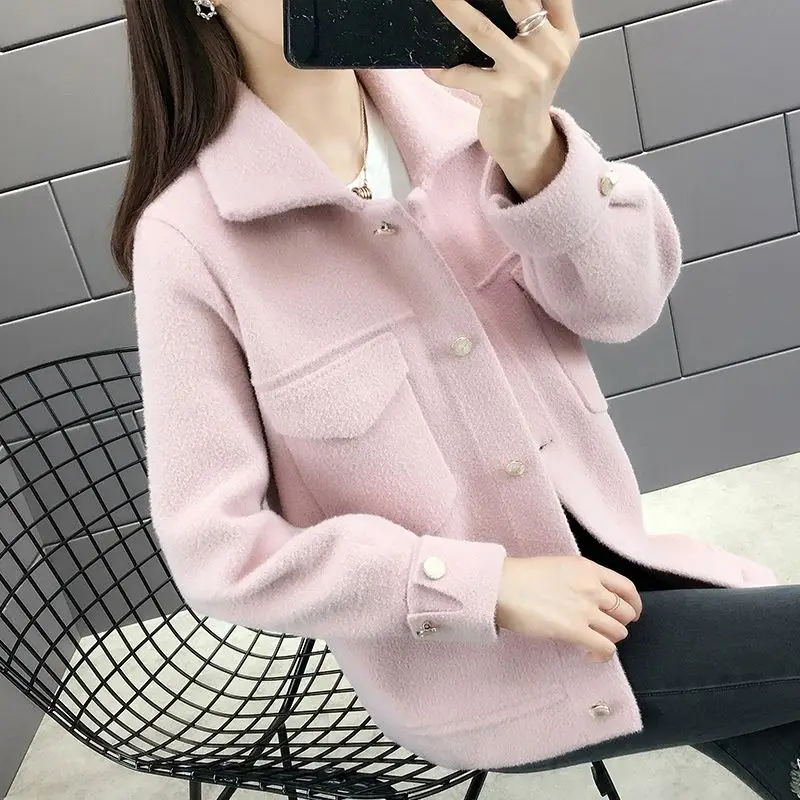 Свитер женский из искусственной норки и кашемира однотонный Повседневный