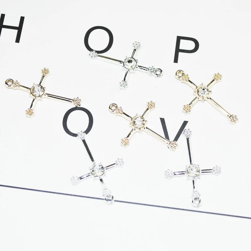 10 шт./лот новое поступление золотой серебряный цвет крест очаровательные