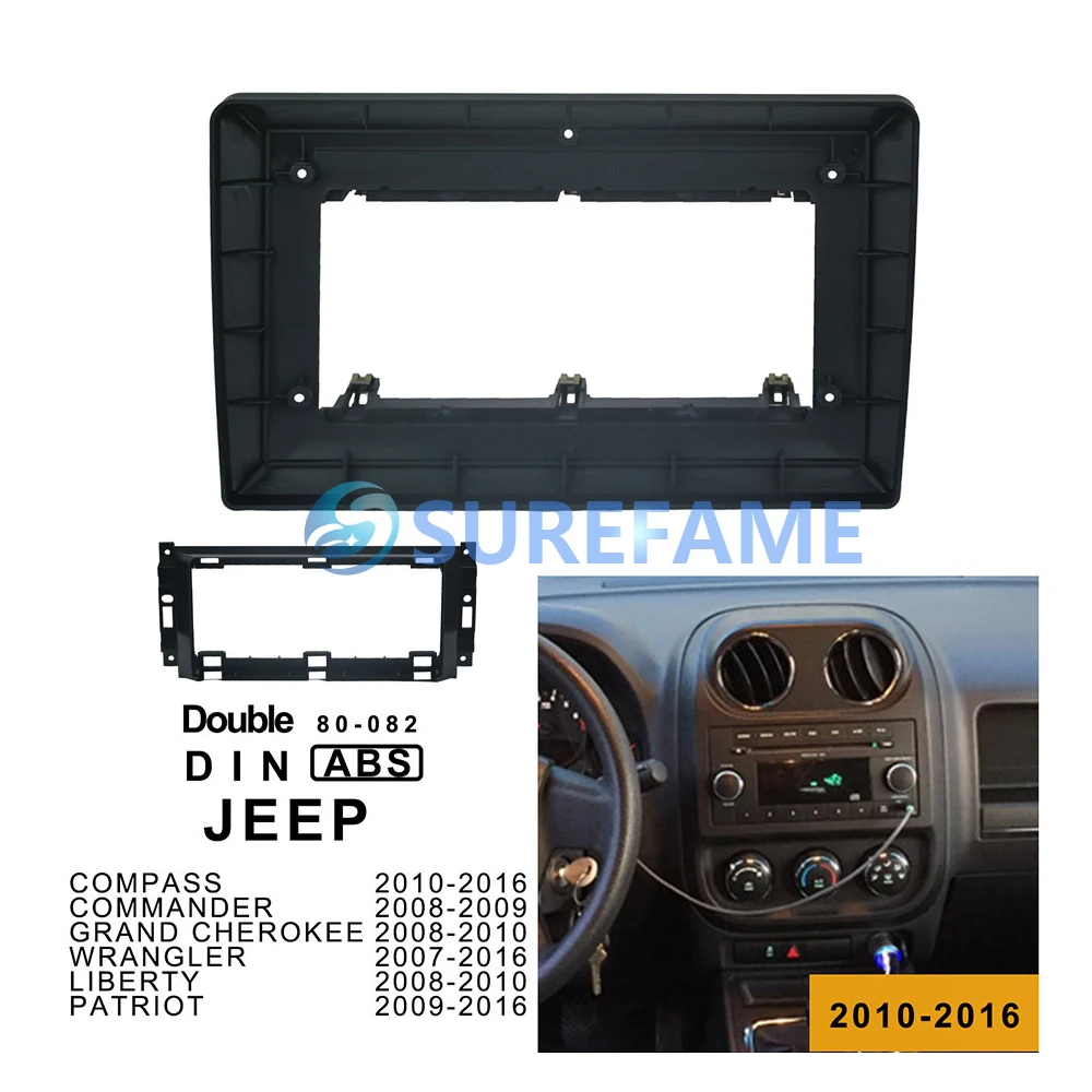 10 1 дюймовая Автомобильная панель Fascia Для Jeep Compass Commander Grand Cherokee Wrangler Liberty Patriot Dash Kit