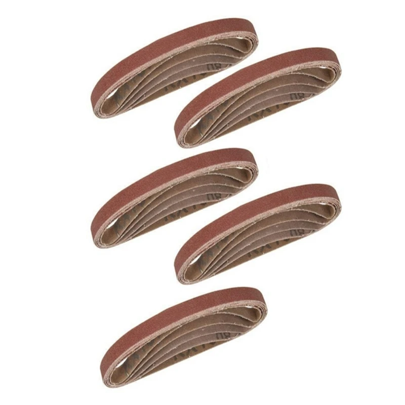 50 PCS 40/60/80/100/120 Grit Sanding Belts Metal Grinding Aluminium Bands Polisher Oxide Sander 10 x 330 mm