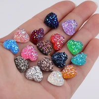 50pcs flatback loose heart shaped charms crystals inserted flatback pixie 16 colors rhinestone for diy manicure gems decoration