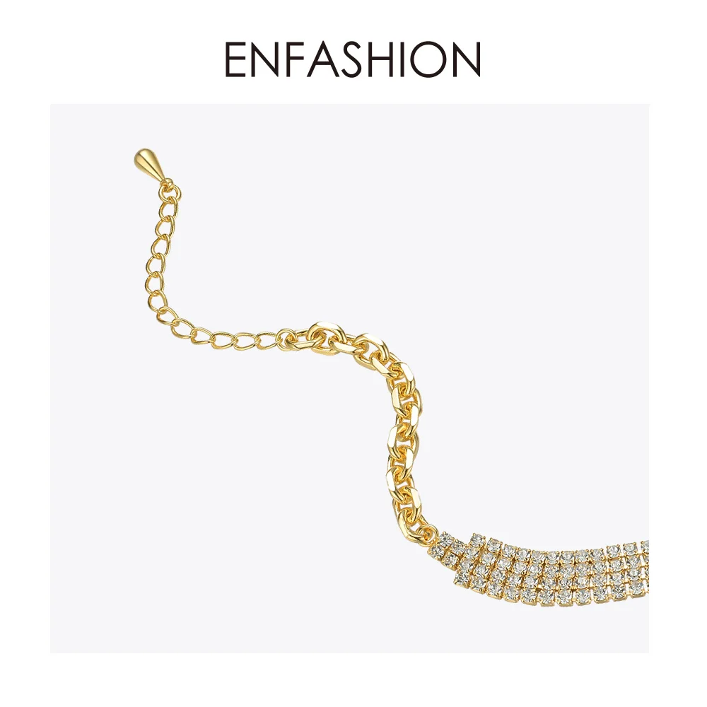 Женское колье чокер ENFASHION золотистого цвета ювелирное изделие P203065|Цепочки| |