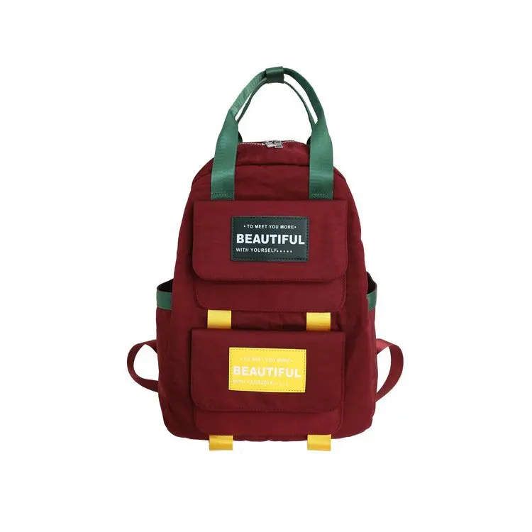 

College style bags with large capacity students' bags casual contrast color letters backpacks for boys and girls