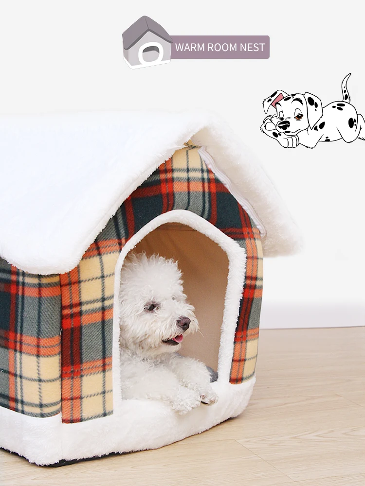 

Doghouse Winter Warm Enclosed House Type Small Canine Cat House Can Be Dismantled and Washed Four Seasons of Universal Cat Nest