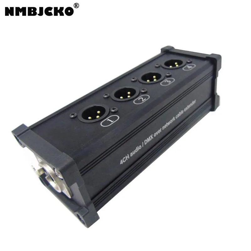 NMBJCKO Snake System - 4ch etherCon to 4 x XLR male Breakout Box Move audio via CAT5 CAT6 networking cables