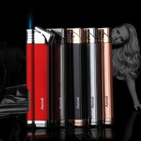 portable long strip compact torch turbine lighter with windproof metal cigar lighter 1300 c cigarette accessories butane no gas
