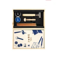 manual craft carving printing tools woodcut board knife cutter ink rice paper press roller set diy illustration cat stamp gift