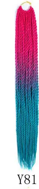Qphair Ombre Сенегальские вьющиеся волосы крючком косы 24 дюйма 30 корней/упаковка синтетические плетеные волосы для женщин черные кроличьи волосы - Цвет: y81