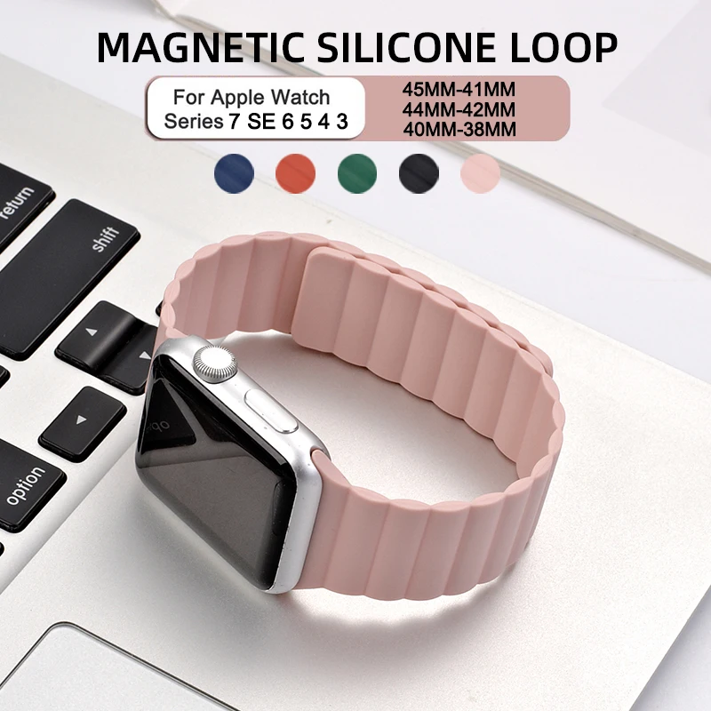 

Ремешок для часов iWatch 7, 6, 5, SE, 38, 42, 40 мм, силиконовый, 41 мм