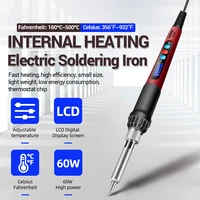 soldering iron kits 60w lcd switch digital display adjustable temperature multimeter electric welding solder pen rework toolsset