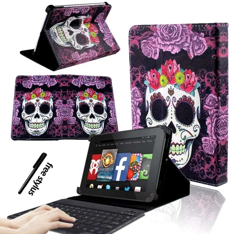 KK&LL для Amazon Fire HD 8(6th/7th/8th Gen, выпуск)-кожаный чехол-книжка для планшета+ bluetooth-клавиатура