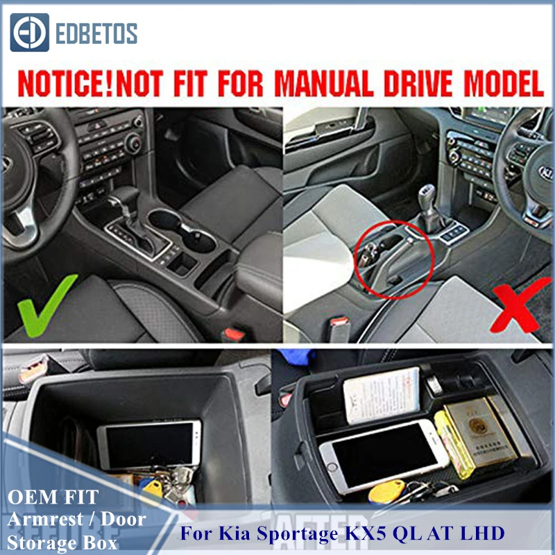 For Kia Sportage KX5 QL AT LHD 2016-2020 Accessories Car Central Armrest Storage Box Auto Container Glove Organizer Case | Автомобили и