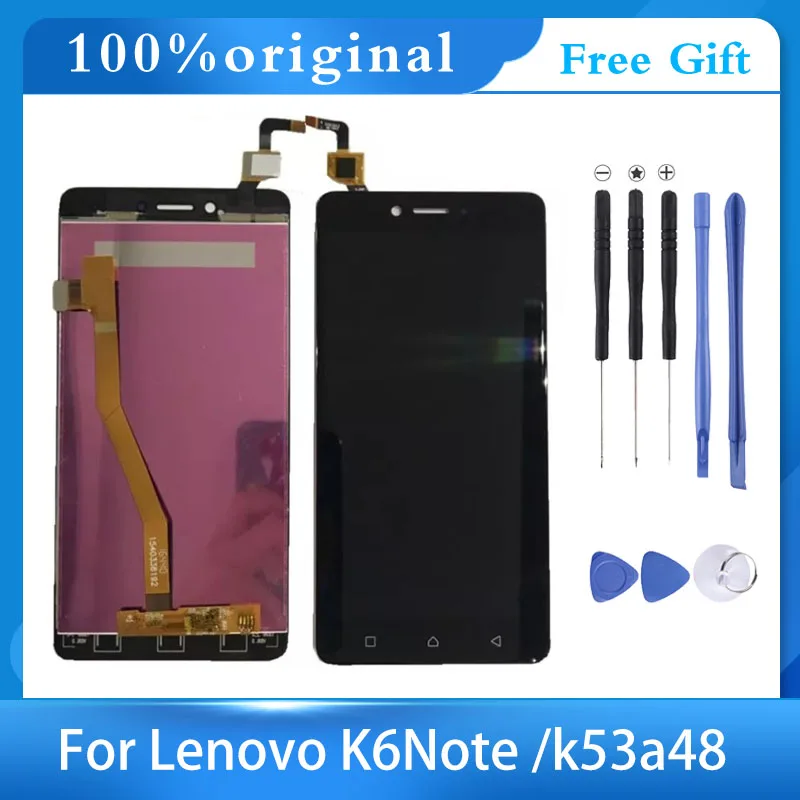 ЖК дисплей 5 дюйма для Lenovo K6 Note сенсорный экран с рамкой k53a48 запасные части|Экраны