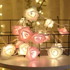 2 м3 м гирлянды светодиодные розы Рождественские огни Праздничная гирлянда для свадьбы и Дня Святого Валентина украшения день рождения Декор USB Цветочные луковицы