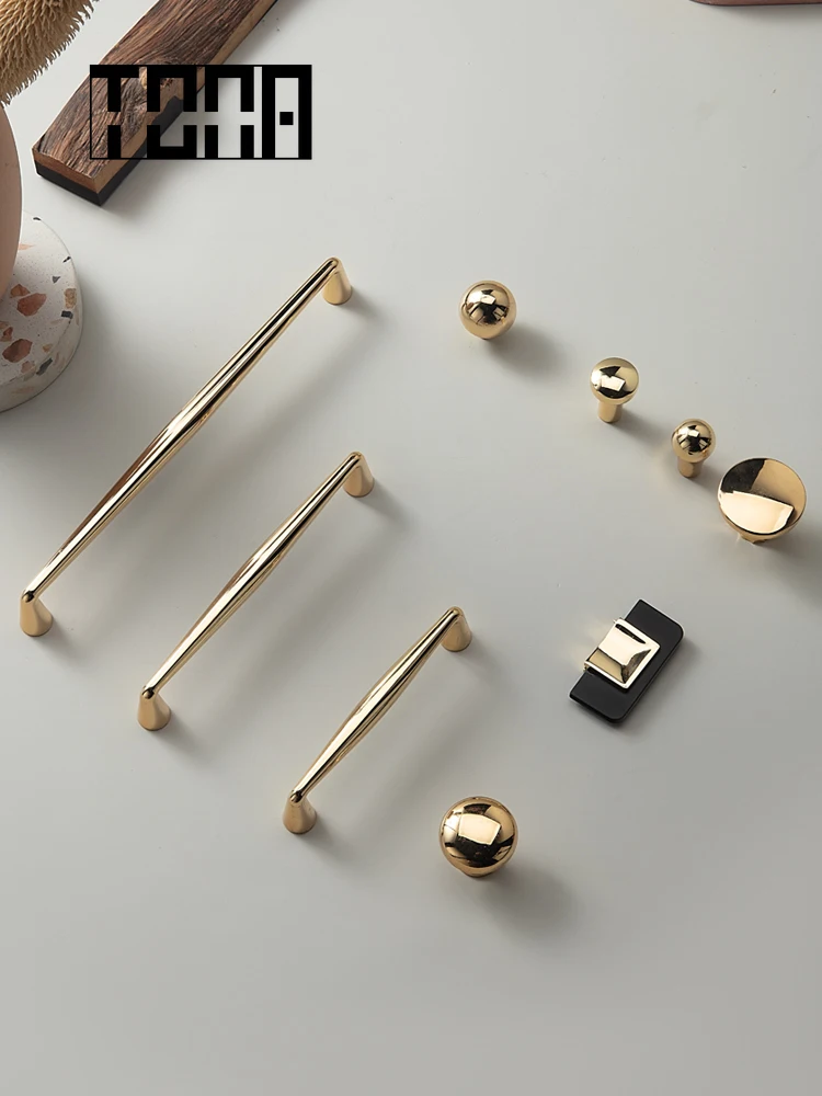 

TONA Golden Cabinet Handle Cabinet pulls drawer pulls Golden knobs and handles Furniture Hardware Cupboard Knobs