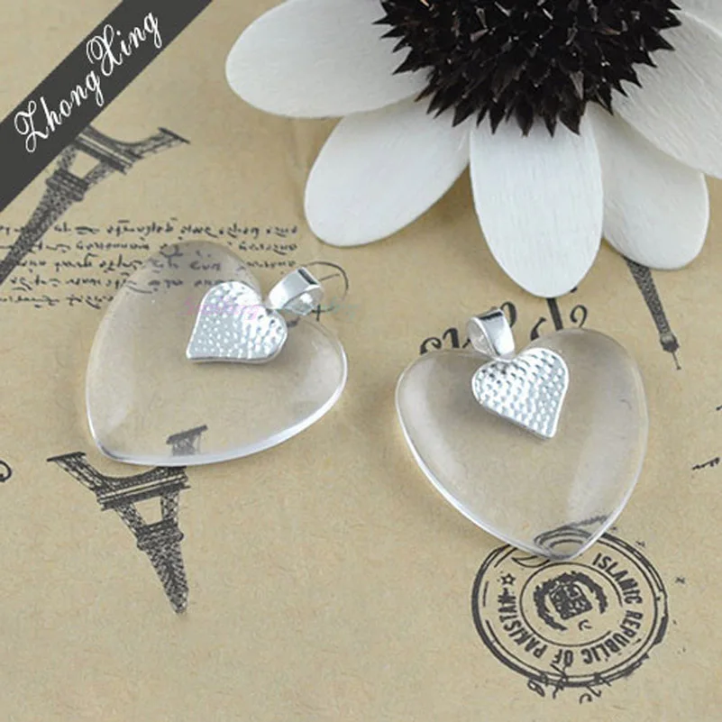 20 шт. 25 мм прозрачные стеклянные кабошоны в форме сердца для подвесок сделай сам |