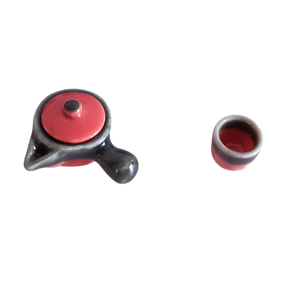

1 Set Mini House Simulation Kung Fu Tea Pot Tea Cup Mini House Home Decoration