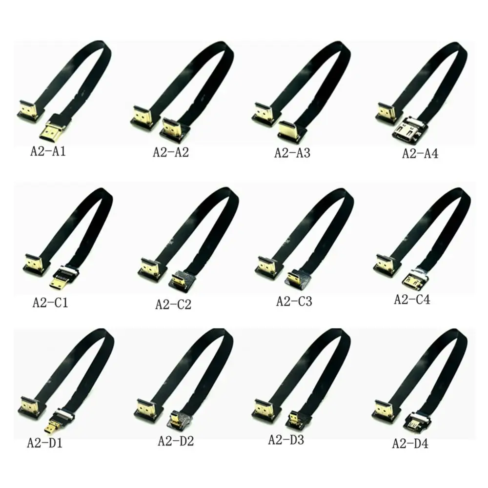 

FPV HD Type A Male UP Down Angled 90 Degree To HDMI-compatible HDTV FPC Flat Cable For Camera TV Multicopter Aerial Photography