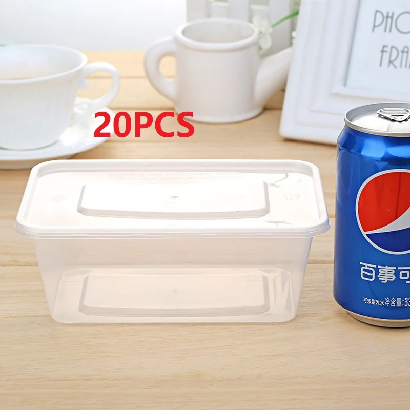 

20PCS Color Clear PP material convenient lunch box takeaway packaging box