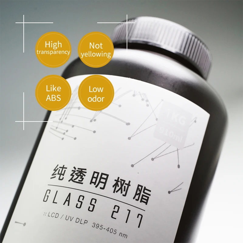 RESIONE G217 Dlp Lcd 3d Printer Resin Transparent Clear UV 405nm Resin For Sparkmaker Nova3d Anycubic Photon Resin UV 3d Printer