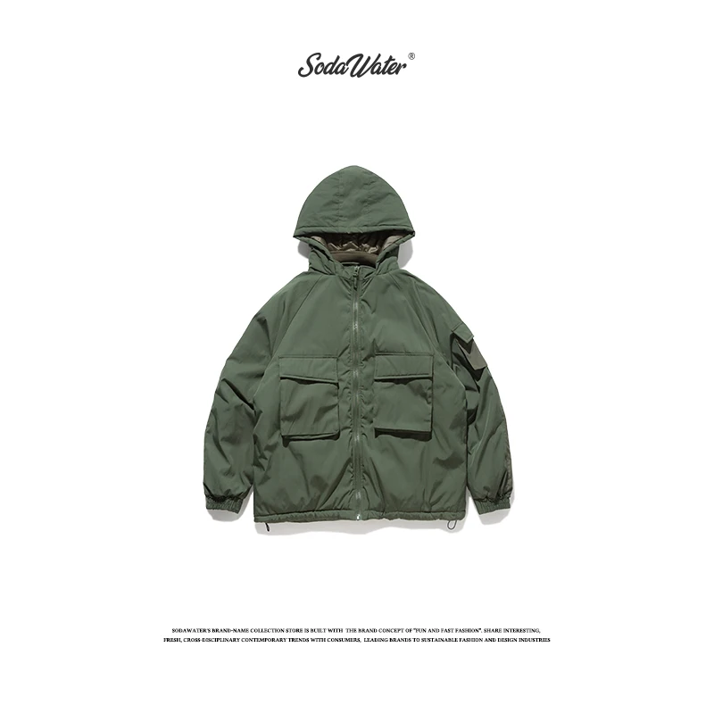 SODAWATER мужское Брендовое цветное зимнее пальто в стиле хип-хоп свободный крой