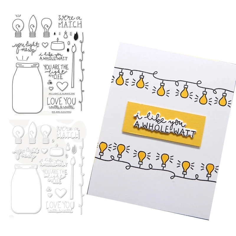 

JC 2021 New Metal Cutting Dies and Stamps Bottle Wire Bulb Scrapbooking Craft Stencil Card Make Album Sheet Decoration Template