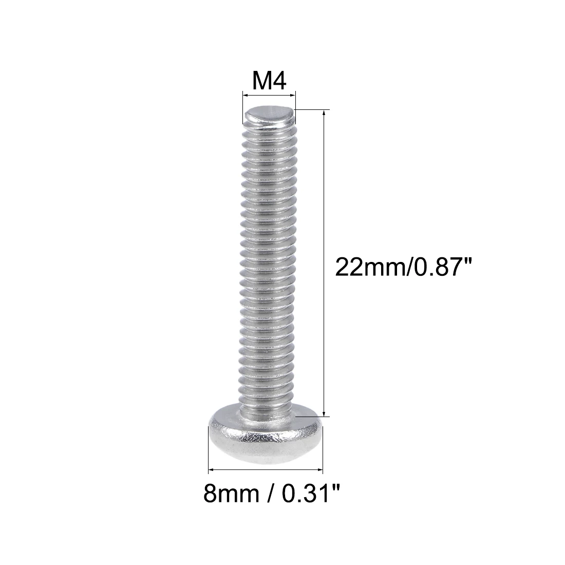 

Uxcell Machine Screws Pan Head Screw M4x22mm 20Pcs